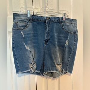 SHEIN Curve 3XL Blue Denim Shorts